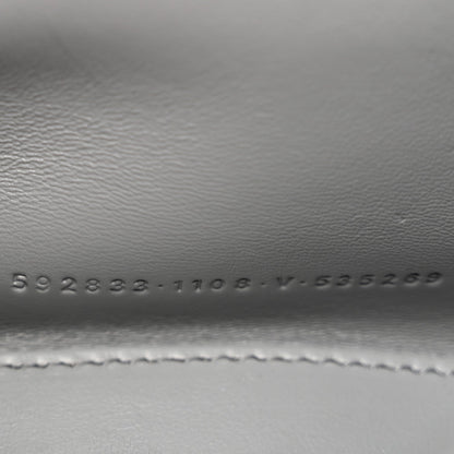 Shiny Calfskin Crocodile Embossed Hourglass Top Handle Bag XS Balenciaga Grey