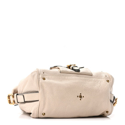 Calfskin Paddington Front Pocket Tote Creme