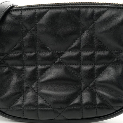 Lambskin Cannage Small Dior Vibe Hobo Bag Black