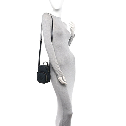 GG Supreme Monogram Azalea Calfskin Mini Retro Interlocking G Bag Black