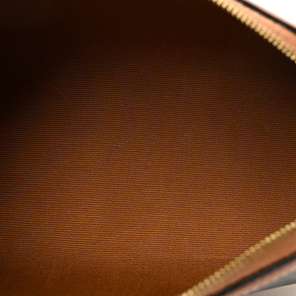 Triomphe Canvas Lambskin Clutch On Chain Tan