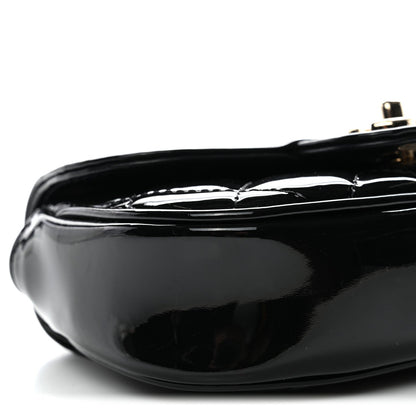 Patent Calfskin Quilted Mini Flap Black