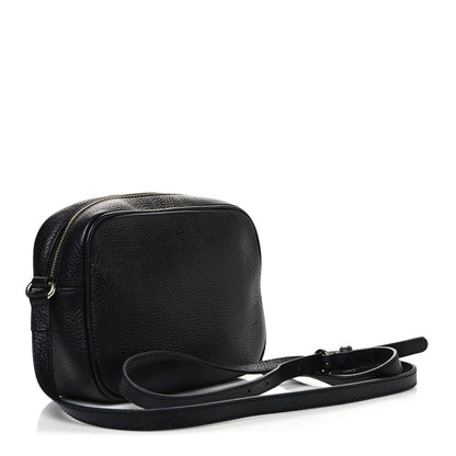 Pebbled Calfskin Small Soho Disco Bag Black