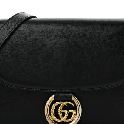 Textured Calfskin Small Torchon GG Ring Shoulder Bag Black