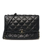 Lambskin Quilted Enamel CC Chain Frame Flap Black