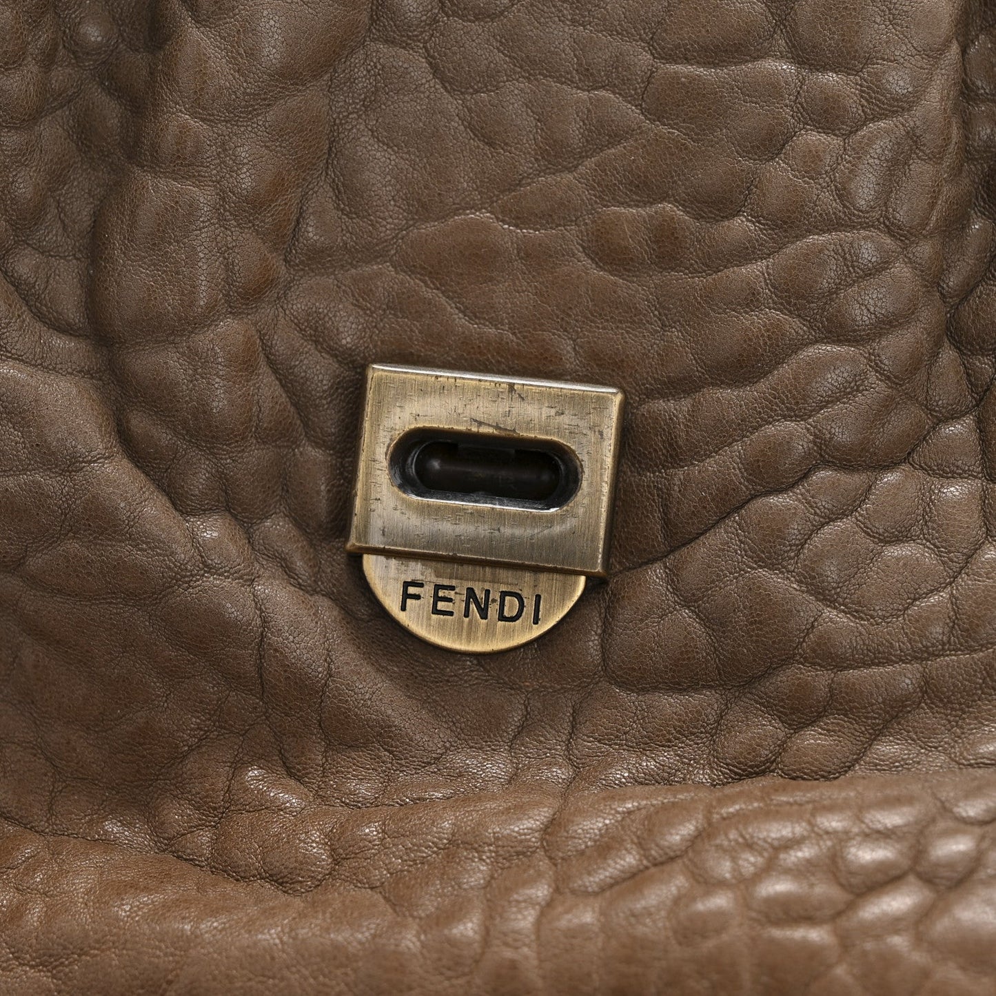 Calfskin B Bag Brown Grey