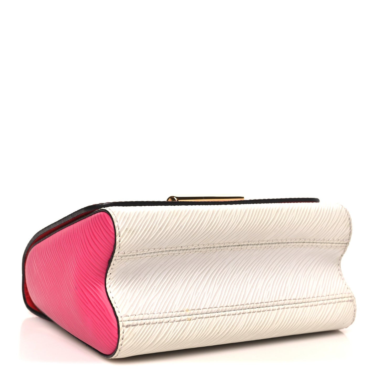 Epi Twist Shoulder Bag MM Coquelicot Hot Pink White