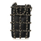 Lambskin Tech Me Out Clutch With Chain Black