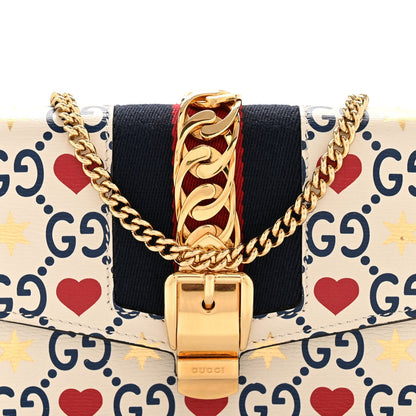 Textured Calfskin Valentine's Day Super Mini Sylvie Chain Shoulder Bag Ivory