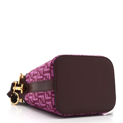 Chenille Vitello F is Fendi Micro FF Mini Mon Tresor Bucket Bag Rosso Roma