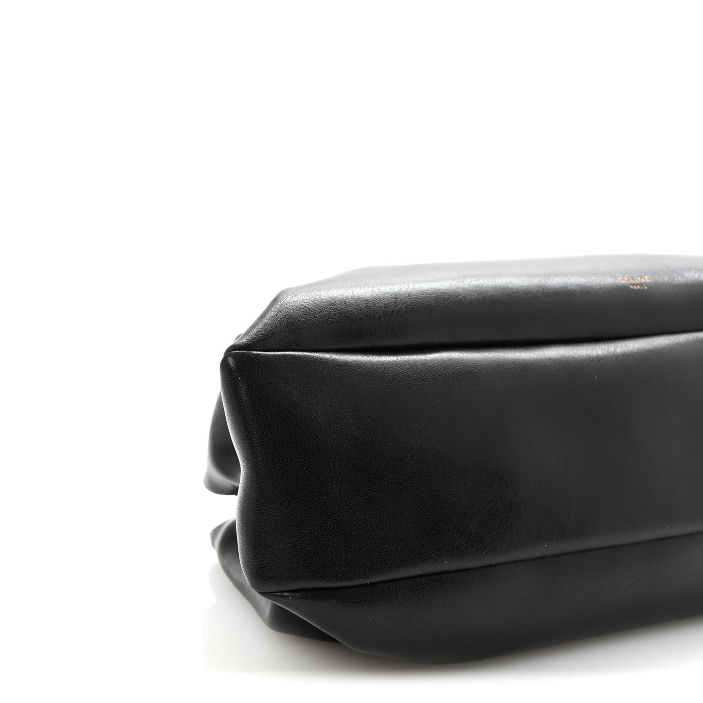 Smooth Calfskin Eyelet Small Top Handle Bag Black