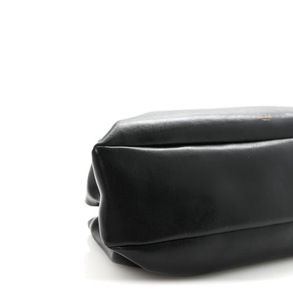 Smooth Calfskin Eyelet Small Top Handle Bag Black