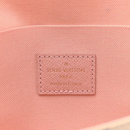 Damier Azur Pochette Felicie Chain Wallet Rose Ballerine