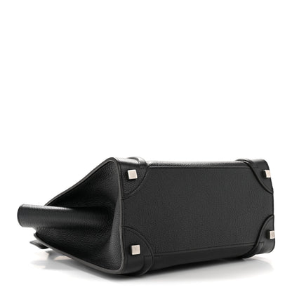 Drummed Calfskin Micro Luggage Black