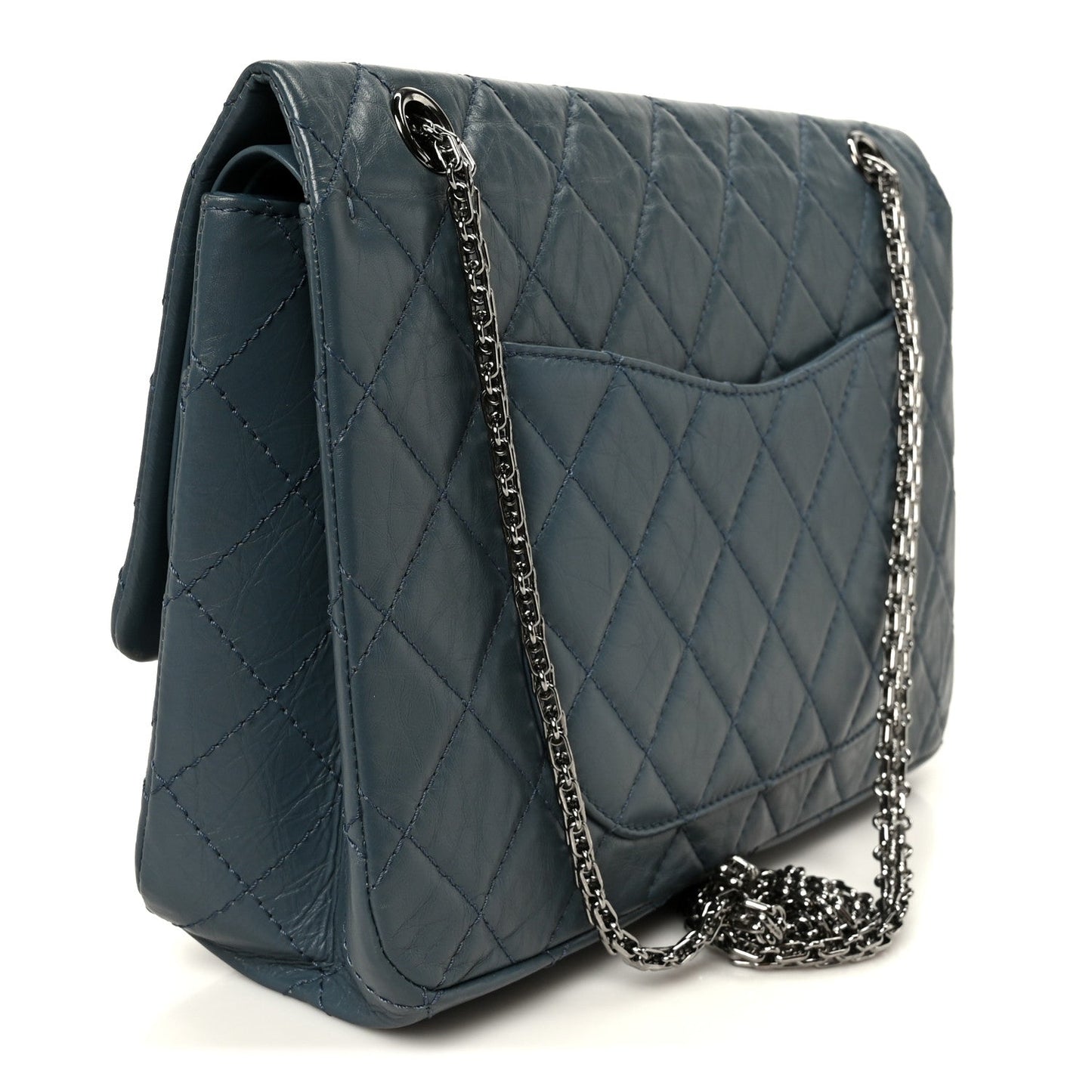 Aged Calfskin Quilted 2.55 Reissue 226 Flap Dark Blue
