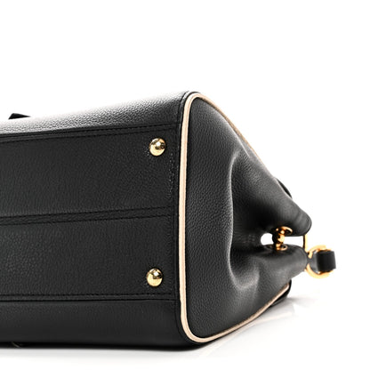 Grained Calfskin Monogram Double V Black