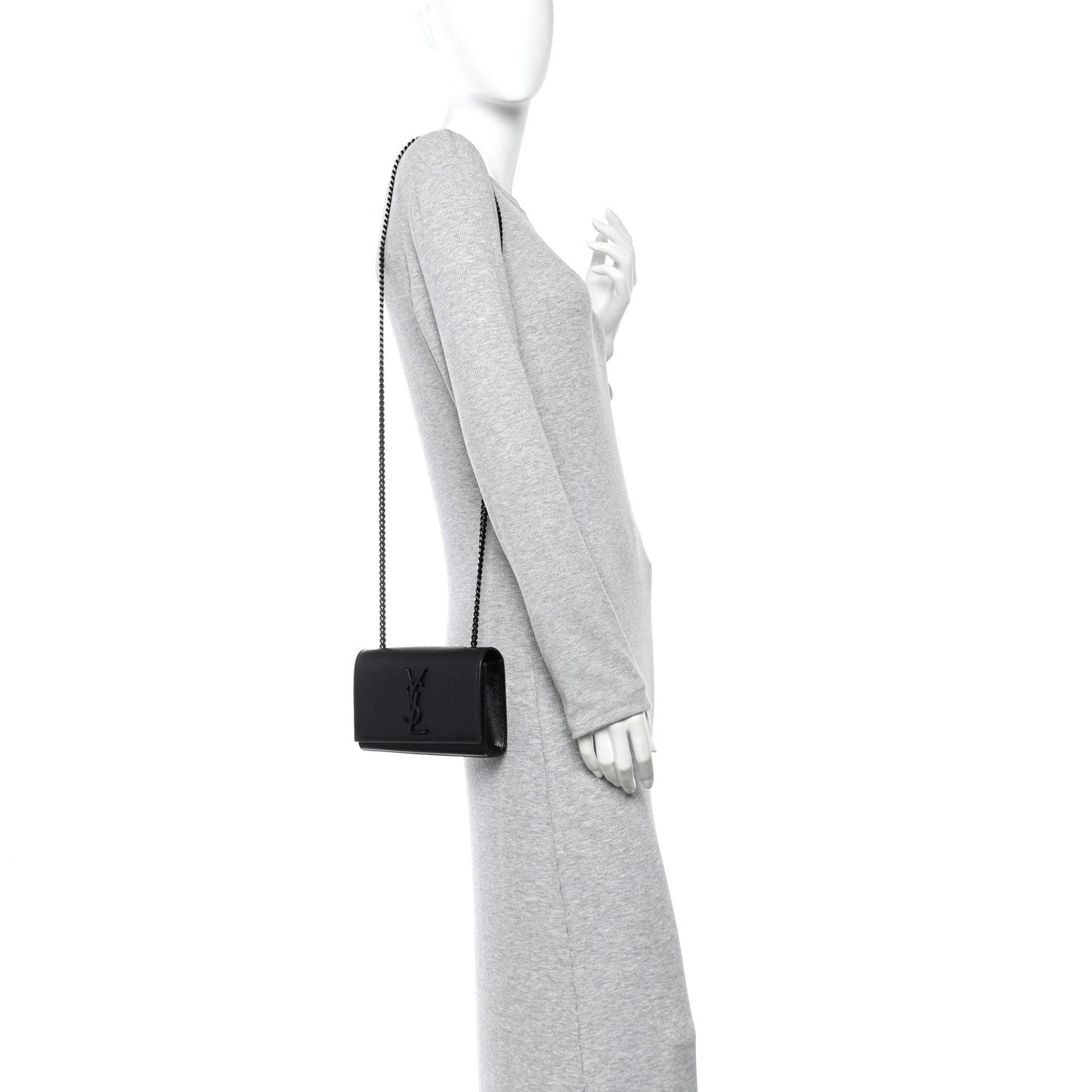 Grain De Poudre Small Monogram Monochrome Kate Satchel Black