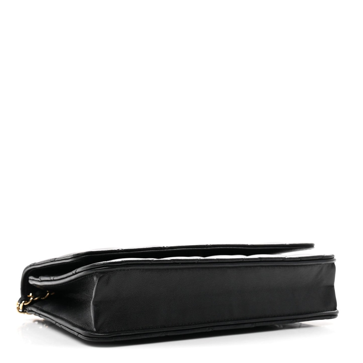 Lambskin Quilted Wallet On Chain WOC Black