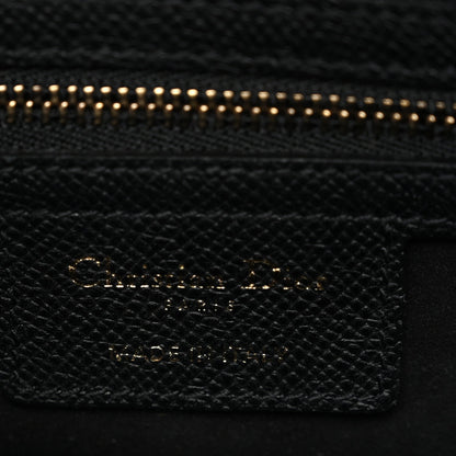 Grained Calfskin Saddle Bag Black