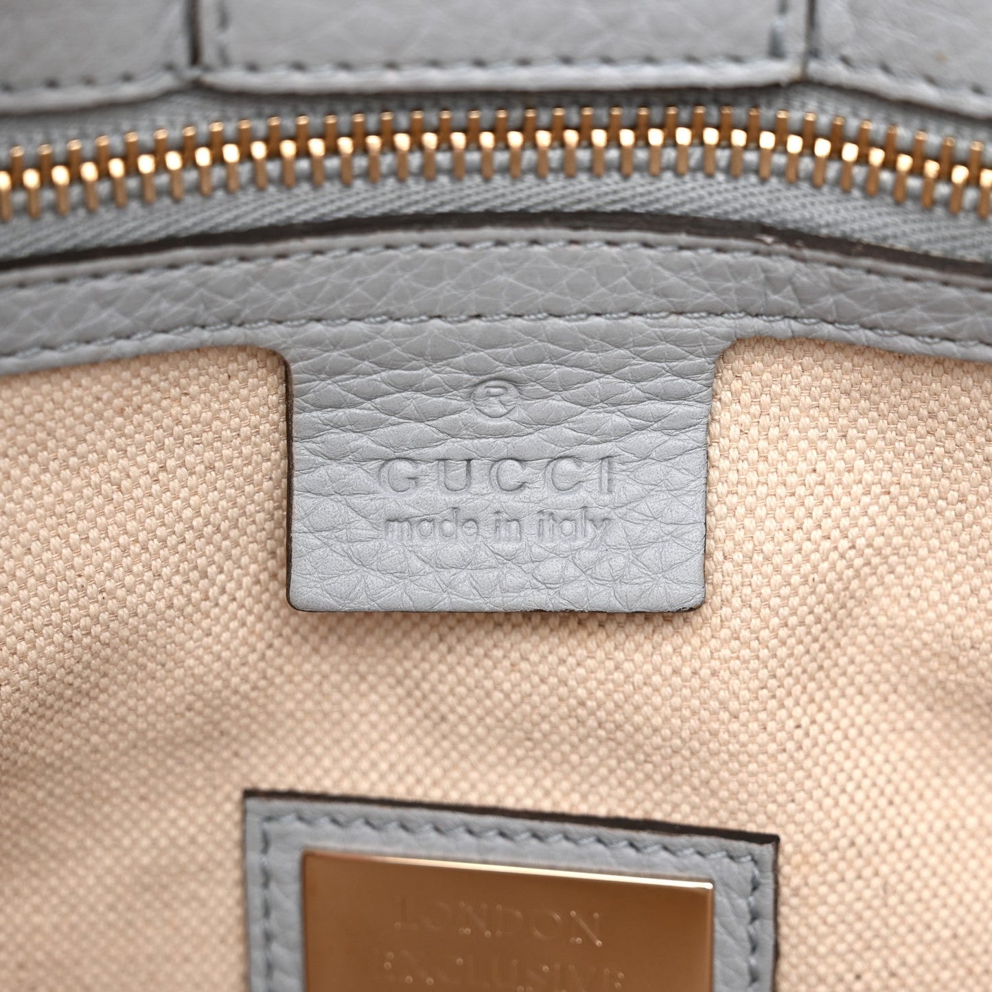 Canvas Cellarius Calfskin Flora Knight Medium Bamboo Shopper Tote Light Blue
