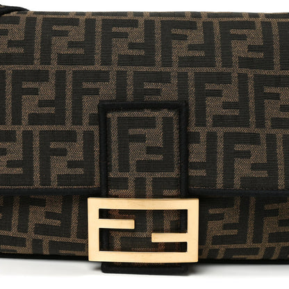 Fabric Jacquard FF 1974 Large Baguette Tobacco Moro Black