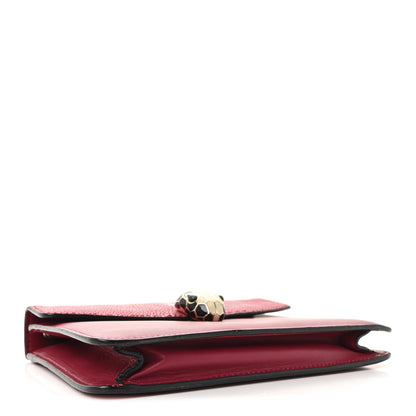Calfskin Galuchat Serpenti Forever Crossbody Bag Dark Pink
