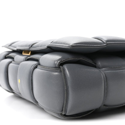 Nappa Maxi Intreccio Padded Cassette Crossbody Bag Thunder