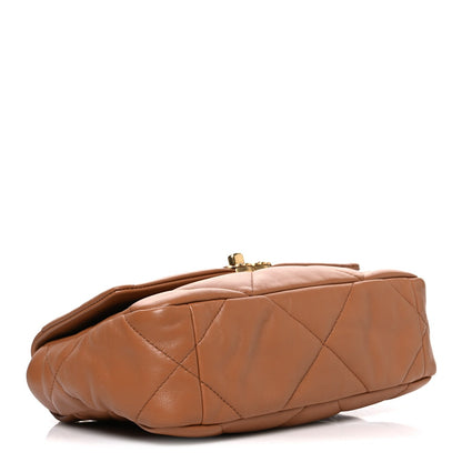 Lambskin Quilted Medium Chanel 19 Flap Brown