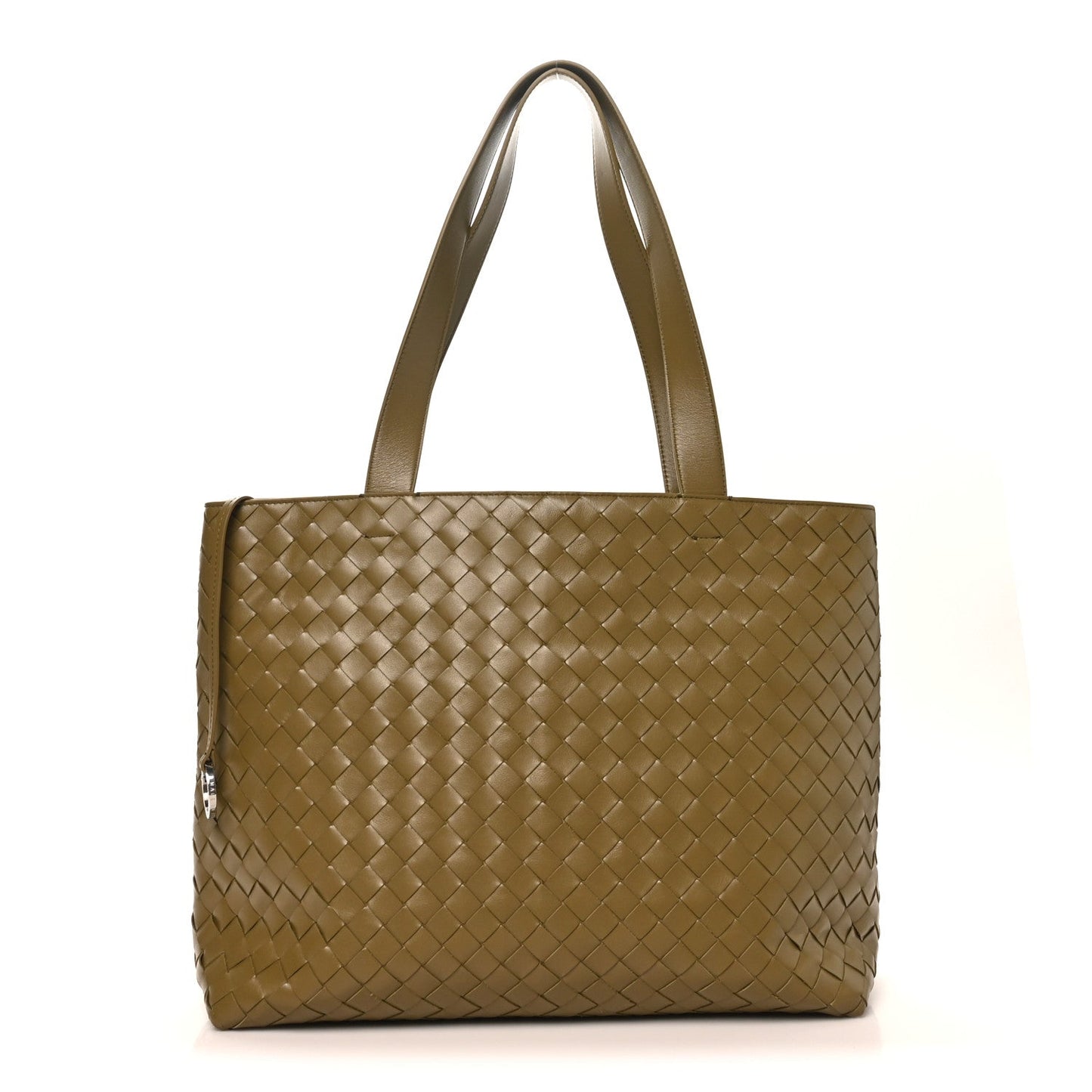 Calfskin Intrecciato Small Zipped Tote Cypress