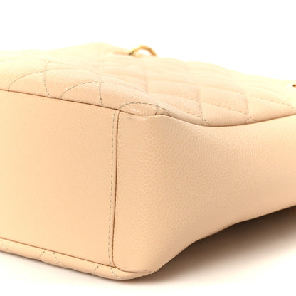 Caviar Quilted Petit Shopping Tote PST Beige Clair