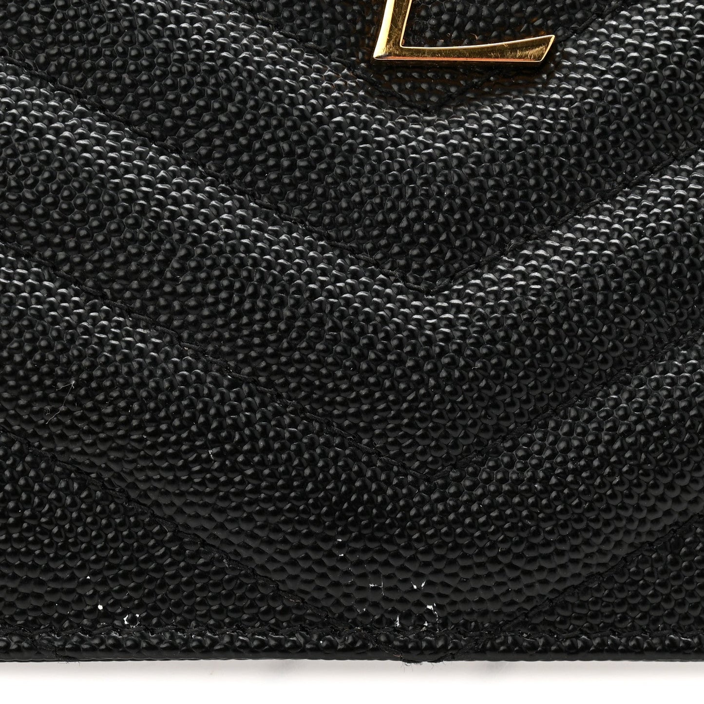 Grain De Poudre Chevron Monogram Large Bill Pouch Black