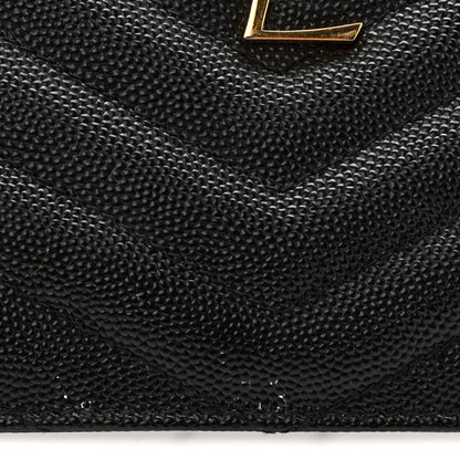 Grain De Poudre Chevron Monogram Large Bill Pouch Black