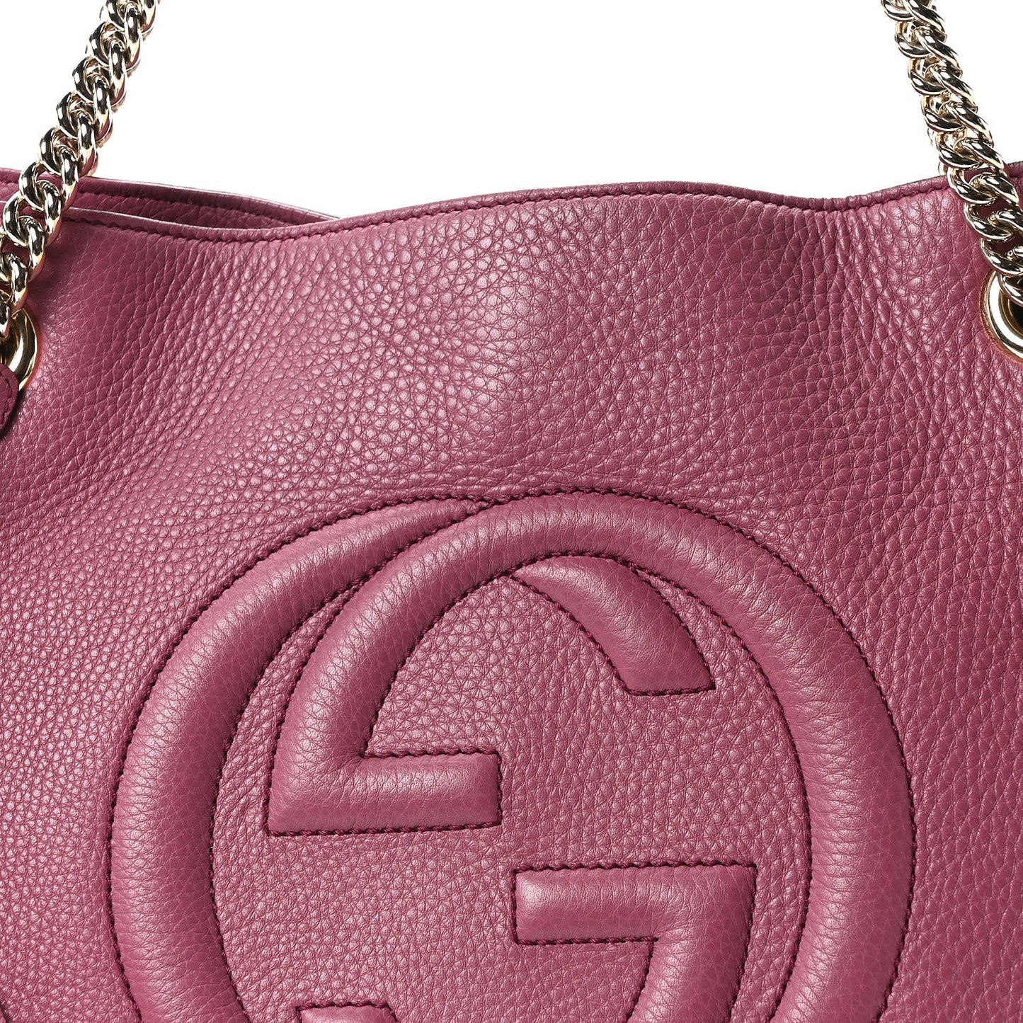 Pebbled Calfskin Medium Soho Chain Shoulder Bag Peonia Flower