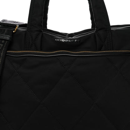 Nylon Quilted Diaper Tote Bag Black