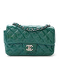 Patent Quilted Mini Rectangular Flap Turquoise