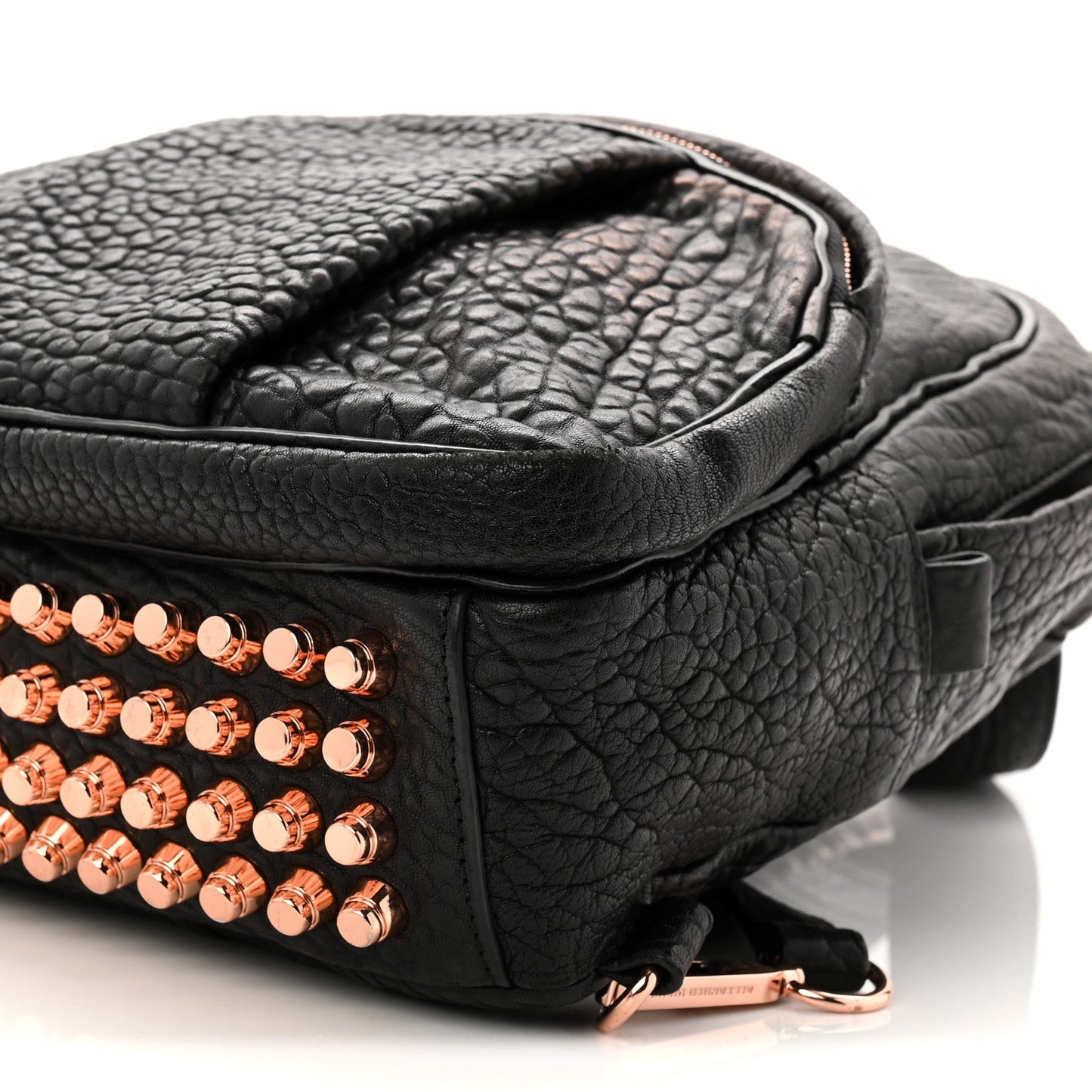 Pebbled Lambskin Dumbo Backpack Black Rose Gold Hardware