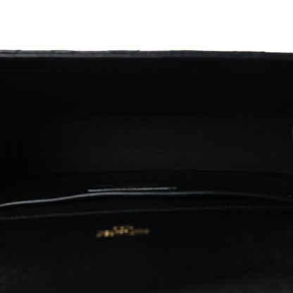 Grain De Poudre Textured Mixed Matelasse Triquilt Medium Monogram Satchel Black