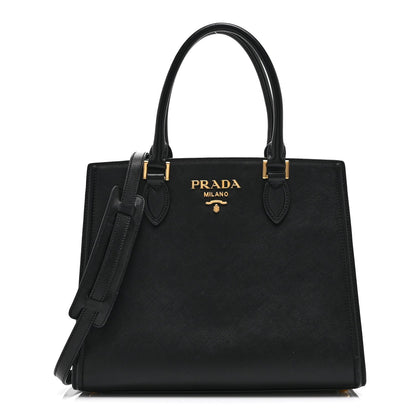 Saffiano Soft Calfskin Large Tote Black