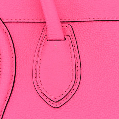 Drummed Calfskin Mini Luggage Fluo Pink