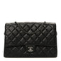 Lambskin Quilted Clutch With Chain Flap Black