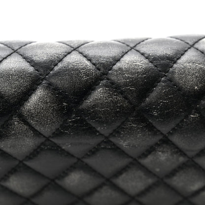Faded Calfskin Quilted Small Studded Boy Flap Grey