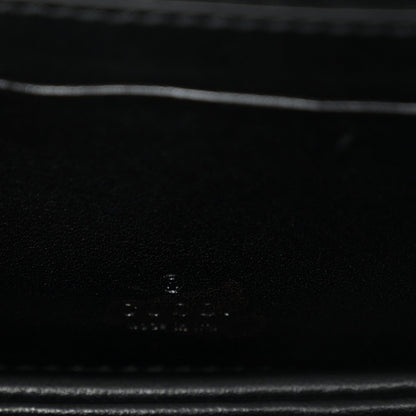 Boarded Dyana Lux Calfskin Web Monochrome Mini Bamboo 1947 Top Handle Bag Black