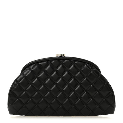 Lambskin Quilted Timeless Clutch Black
