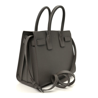 Grained Calfskin Baby Sac De Jour Fog