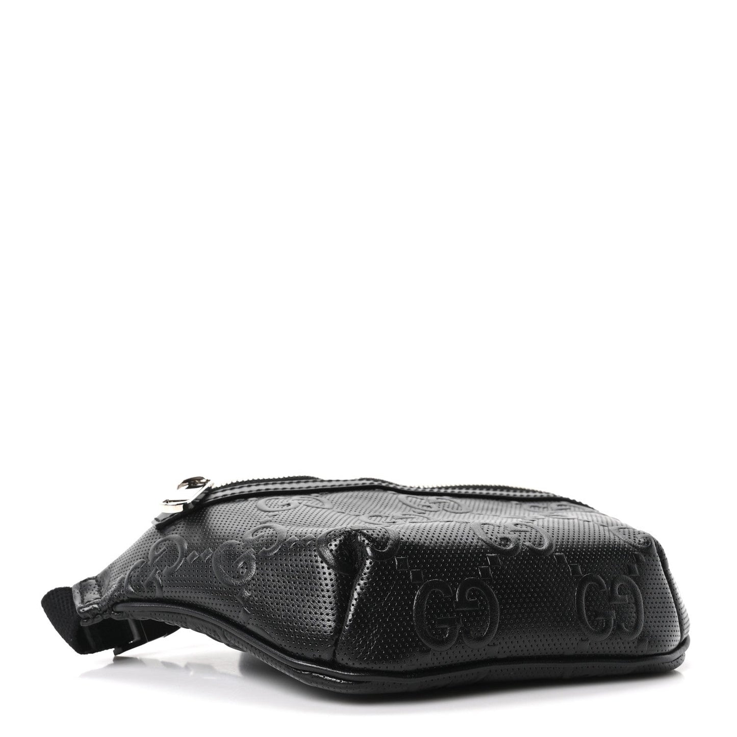 Calfskin GG Tennis Embossed Belt Bag Black