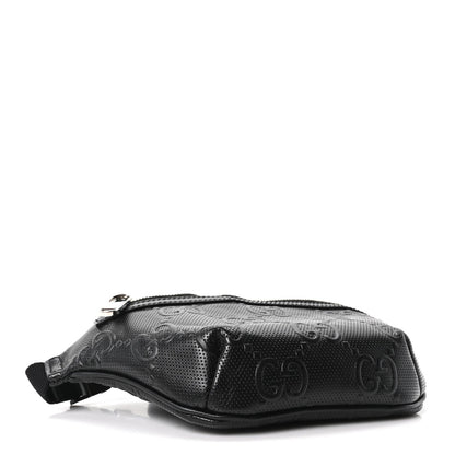 Calfskin GG Tennis Embossed Belt Bag Black