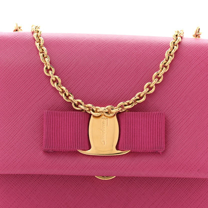 Hammered Calfskin Mini Vara Bow Crossbody Bag Agata Rosa
