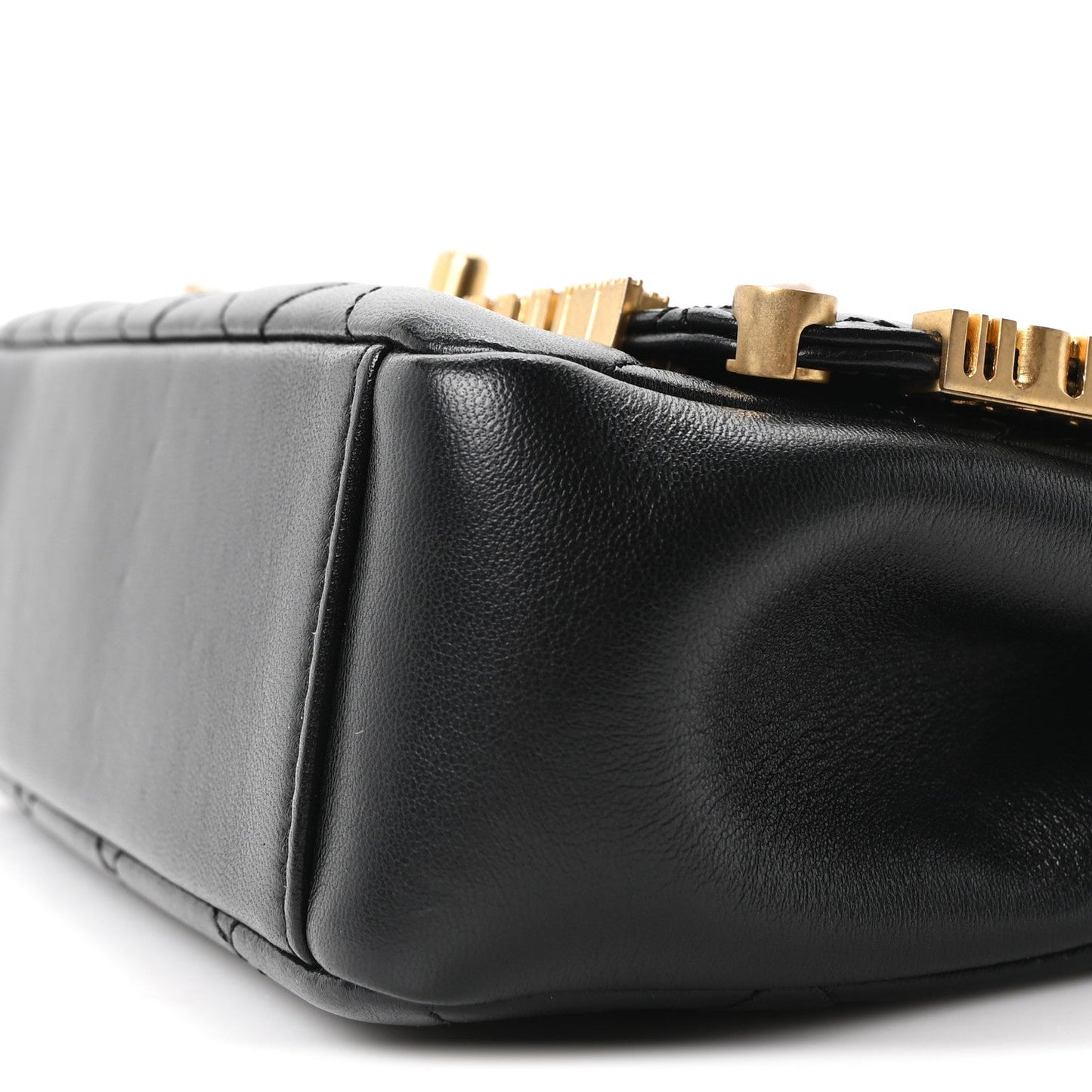 Lambskin Enamel Strass Quilted Mini Paris Monaco Flap Black