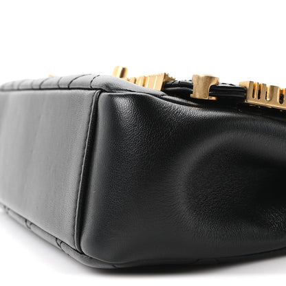 Lambskin Enamel Strass Quilted Mini Paris Monaco Flap Black