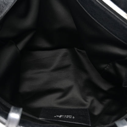 Glazed Calfskin Large On The Road Tote Black
